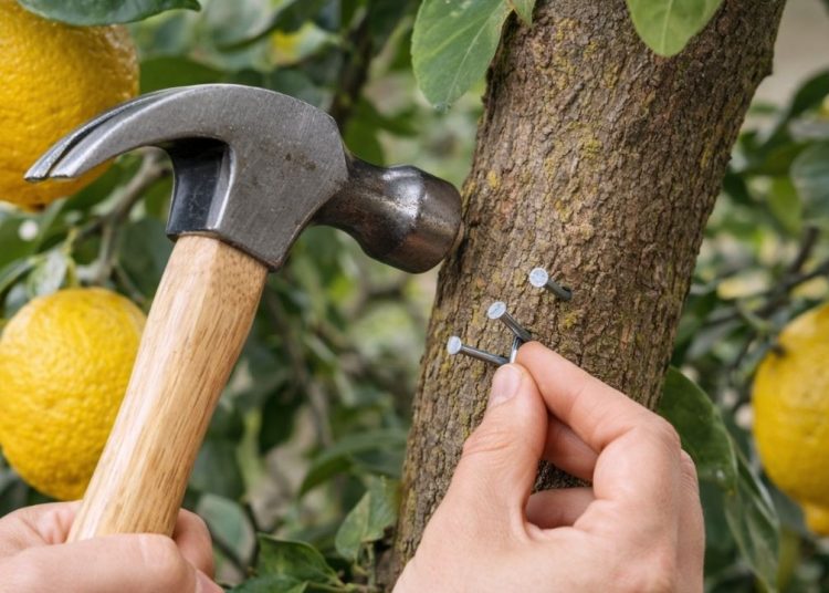 Limon ağacının gövdesine üç çivi çakın etkisi kısa sürede görülüyor